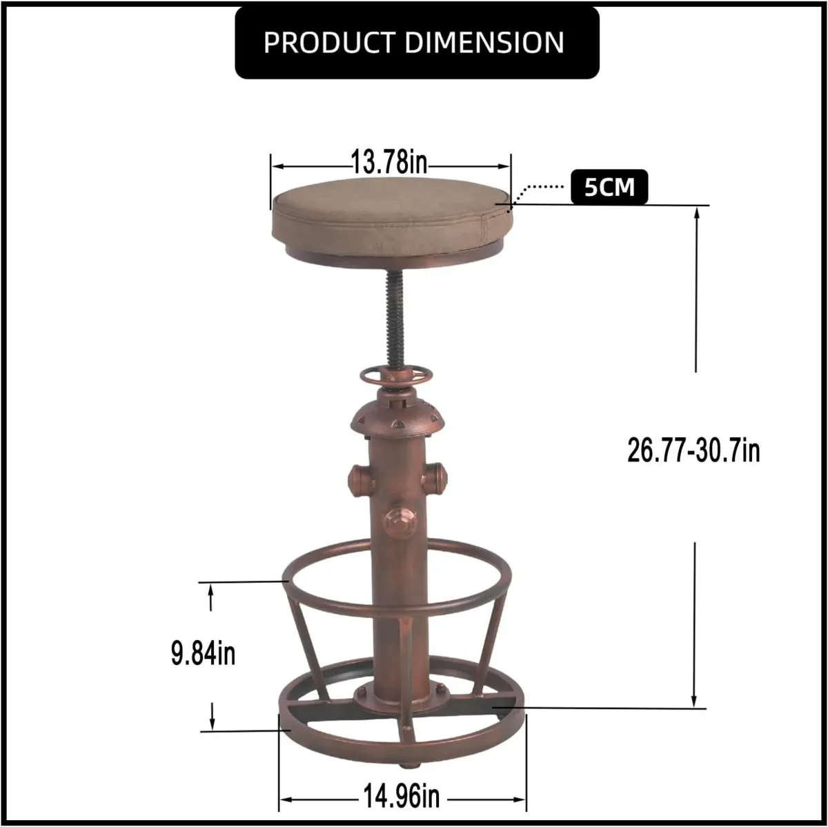 Vintage Swivel Bar Stools-Industrial Counter - Image 2