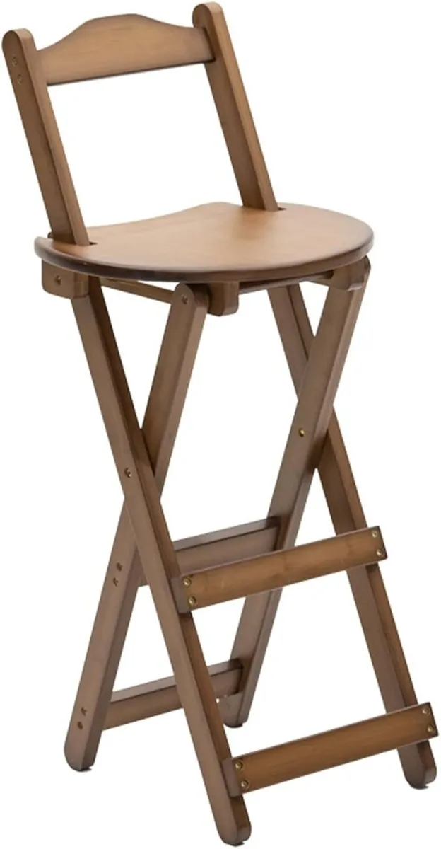 Folding Bar Stool Bamboo Counter Height Chairs - Image 1