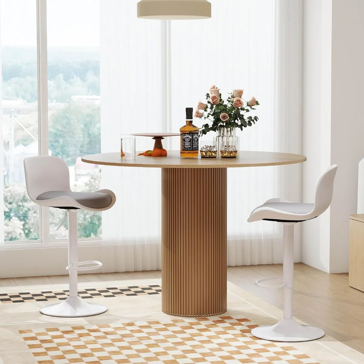 Bar stool Set of 3 360degrees swivel chair - Image 3