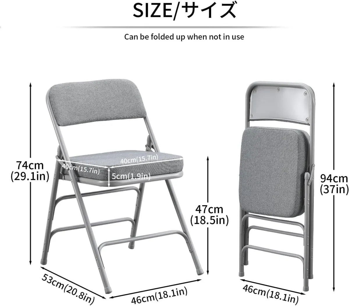 Padded Folding Chairs Upholstered Single Foldable - Image 3
