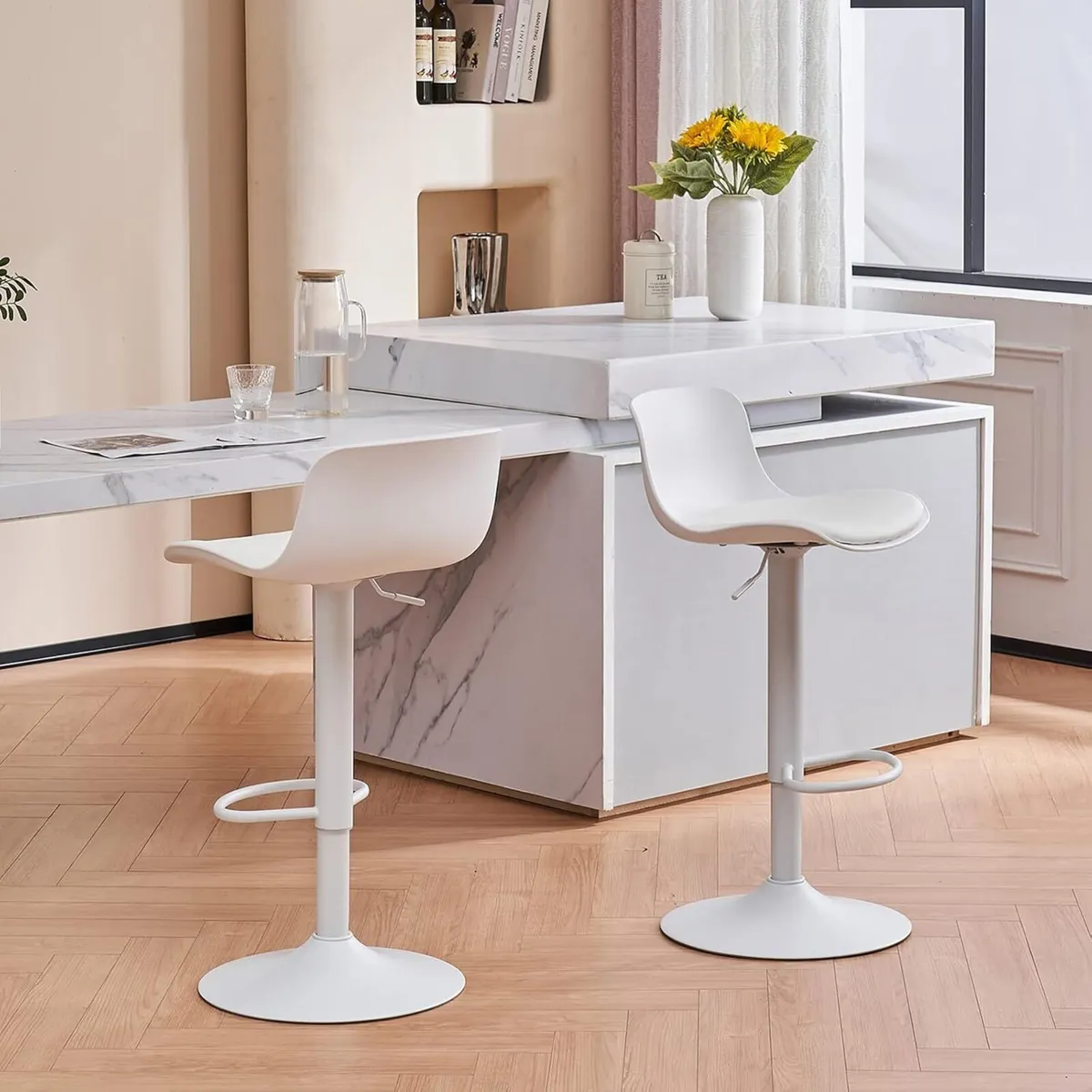 Furniture Polypropylene Bar Stools Set of 2 with - Image 1
