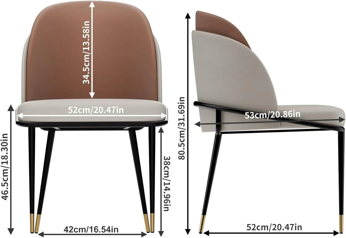 Leather Dining Chairs Set of 2 : Luxury Faux Room - Image 3