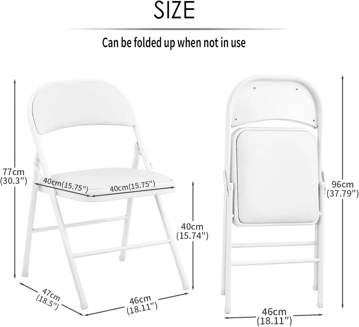 2-Pack Folding Chair Vinyl Padded and Metal Frame - Image 3
