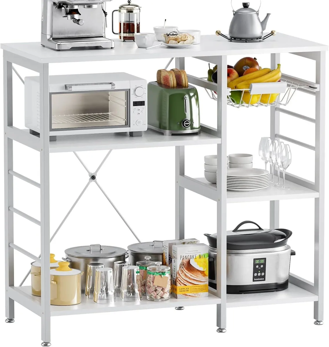 Baker’s Rack Microwave Oven Stand with Bamboo - Image 1