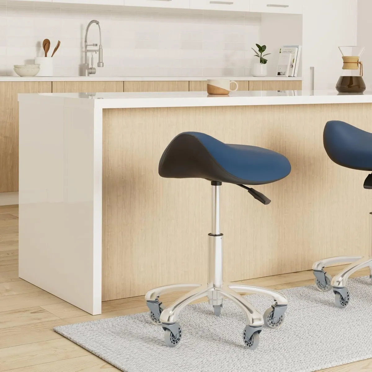 Professional Saddle Stool with Wheels Ergonomic - Image 2