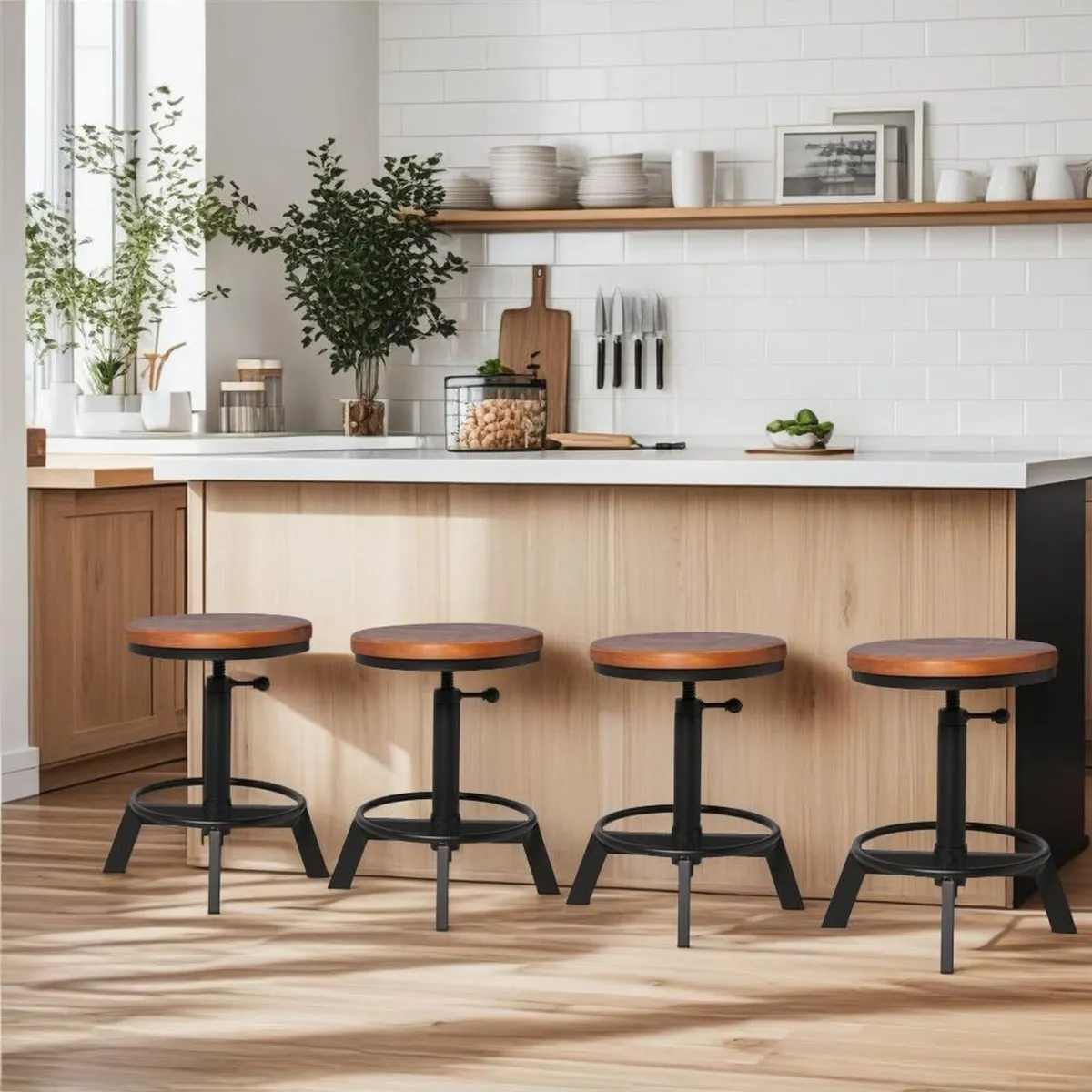 Set of 2-Industrial Bar Stool-Counter Height - Image 2