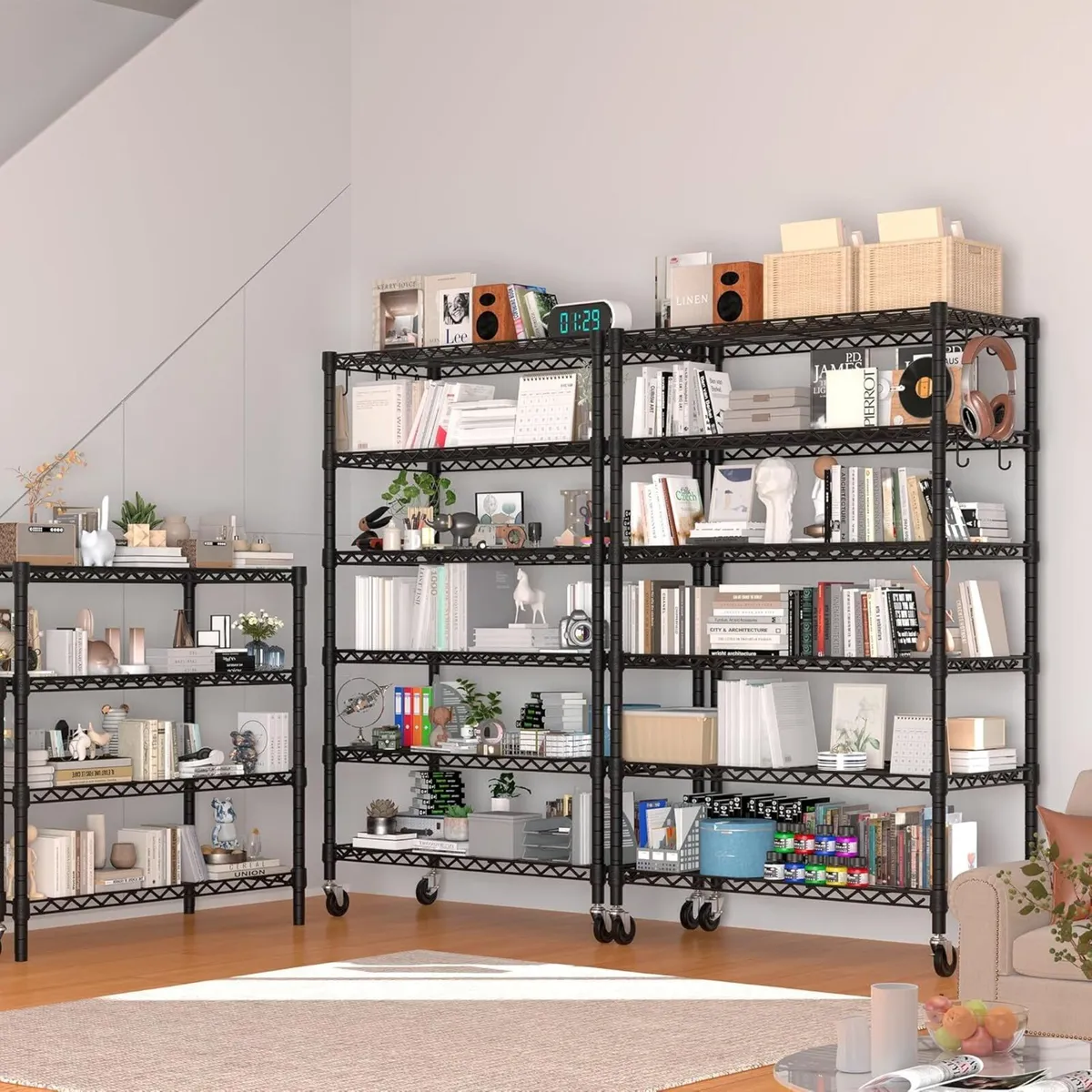 91cm x 46cm 191cm Wire Storage Shelves with - Image 2