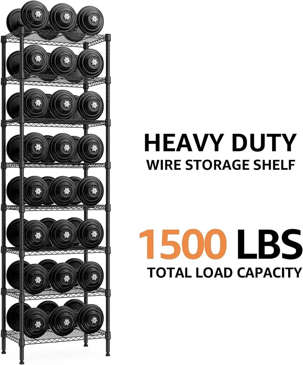 8 Tier lbs Storage Rack Metal Wire Shelving Unit - Image 4