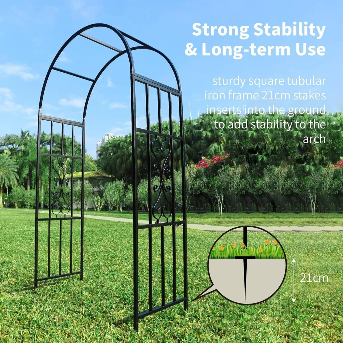 45 W x 83 H Arbours Curved Metal Durable Iron - Image 3