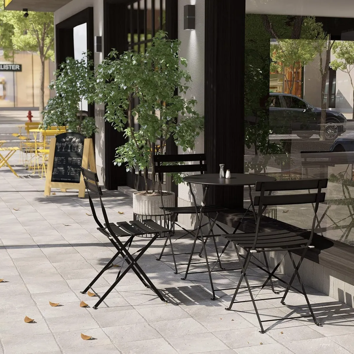 Bistro Set 3 Pieces Garden Furniture Folding 2 - Image 3