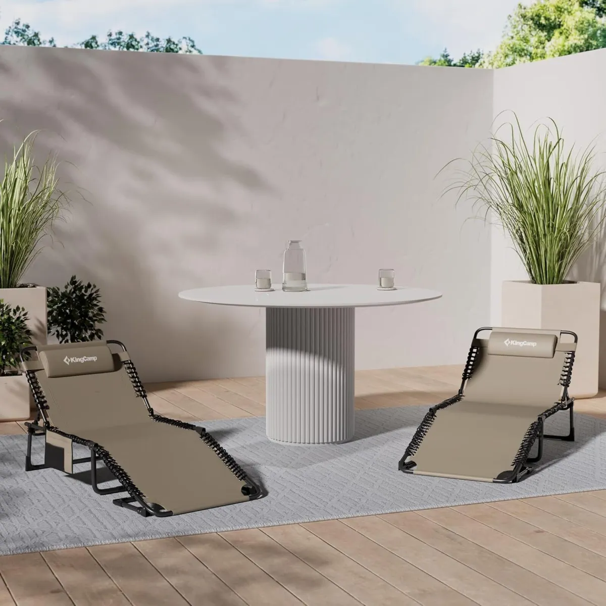 Sun Lounger with 5-Position Adjustable Backrest - Image 2