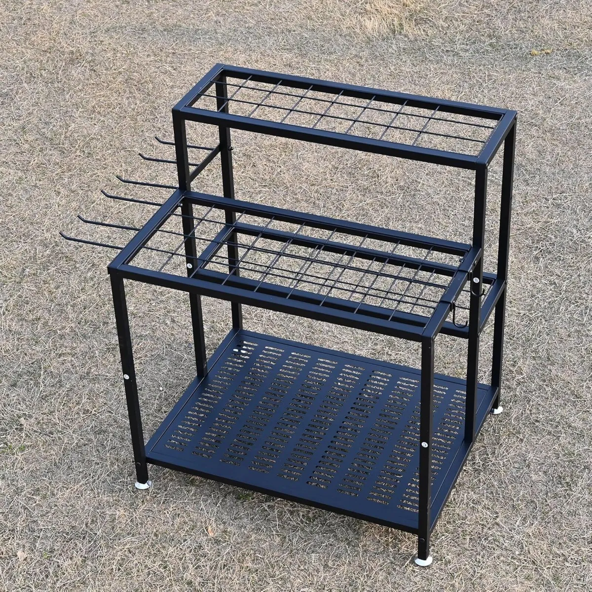Heavy Duty Garden Tool Storage 3 Tier Metal Shed - Image 2