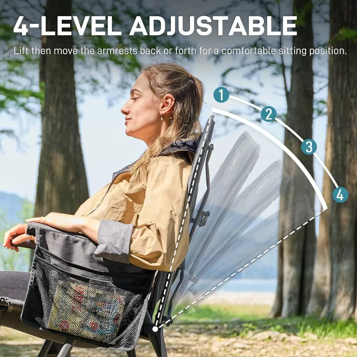 Luxury Camping Chair Folding for Adults Set of 2 - Image 4