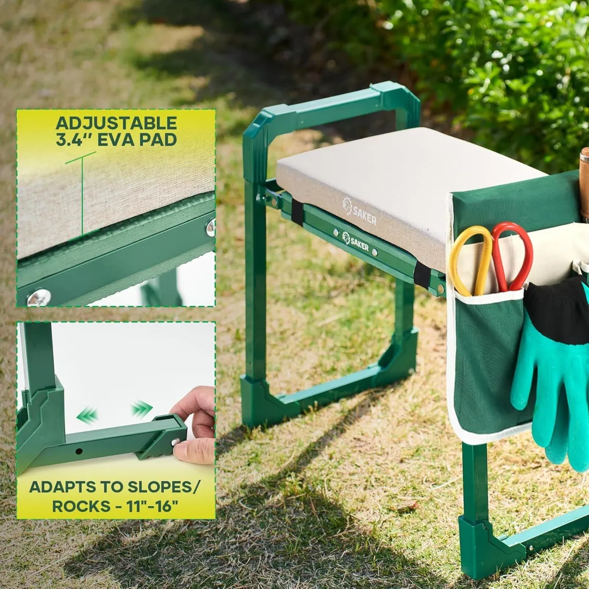 Garden Kneeler and Seat Foldable Gardening Stool - Image 4