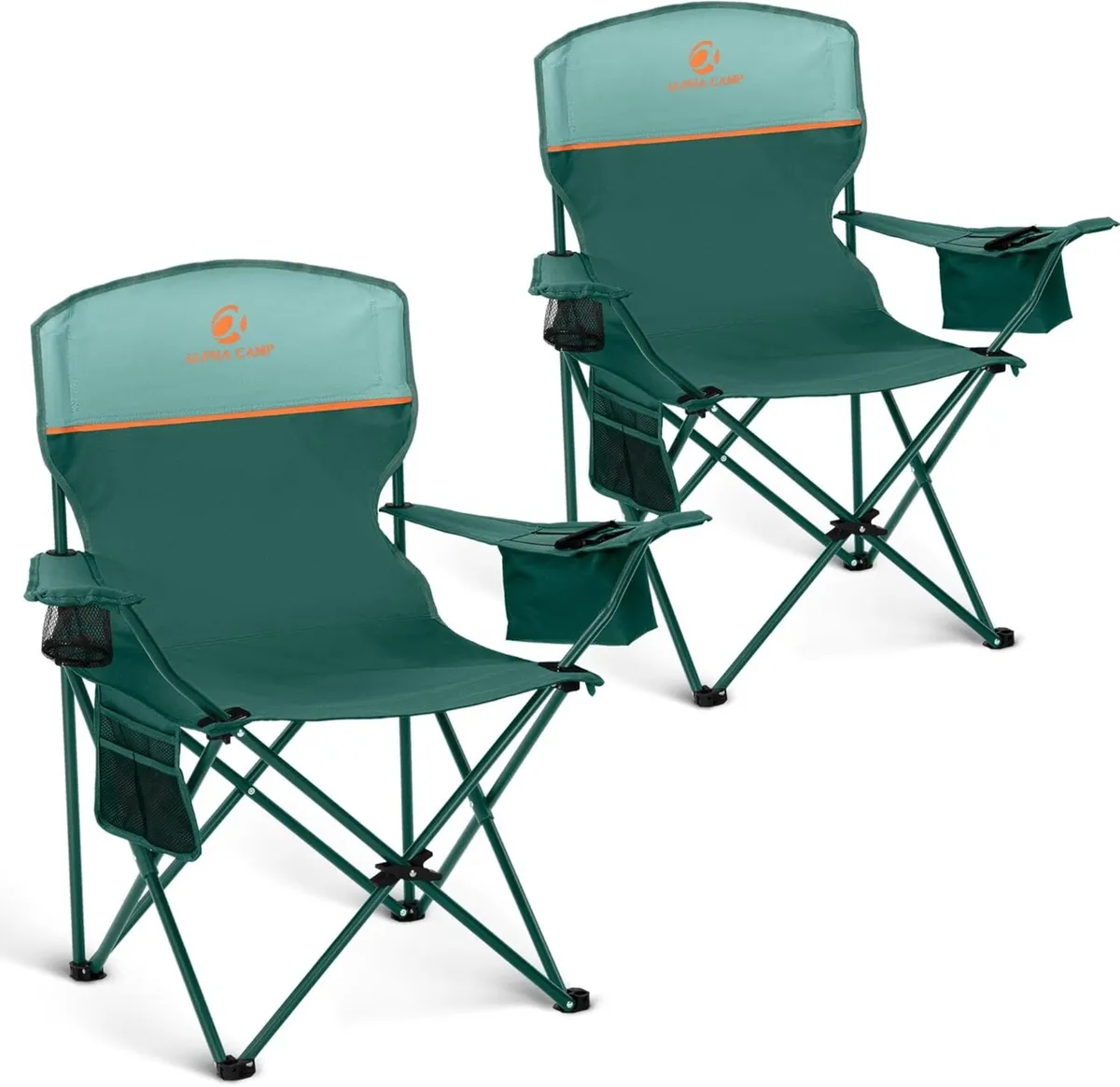 Set of 2 Folding Camping Chairs Lightweight - Image 1