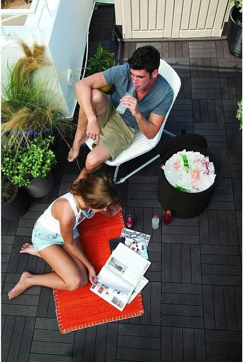 Cool Stool Garden Cooler Table Brown Capacity 39 - Image 2
