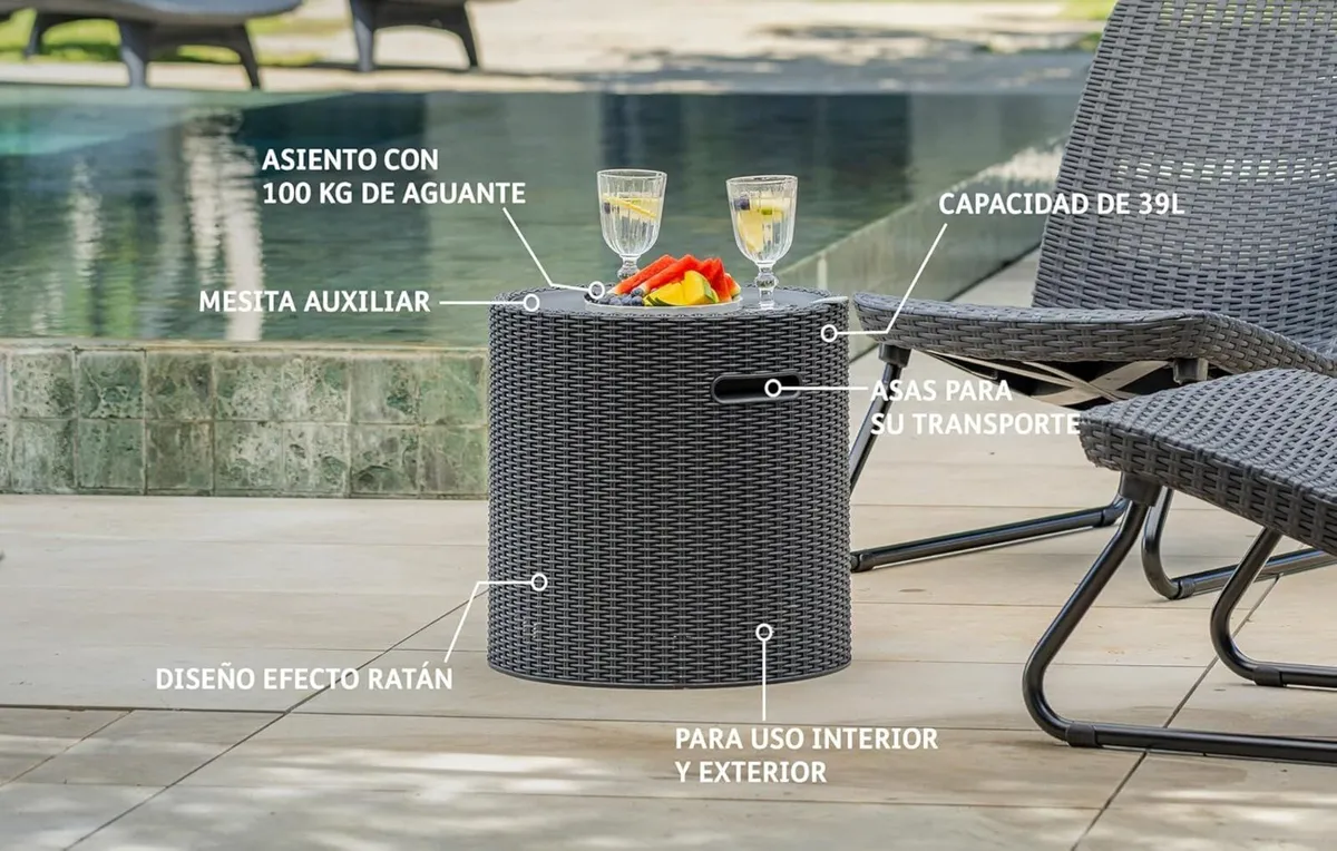 Cool Stool Garden Cooler Table Brown Capacity 39 - Image 4
