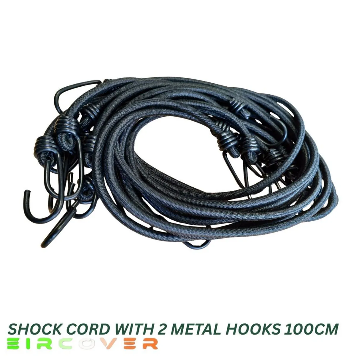 Shock Cord with 2 metal hooks 100cm- 10 Pack - Image 1