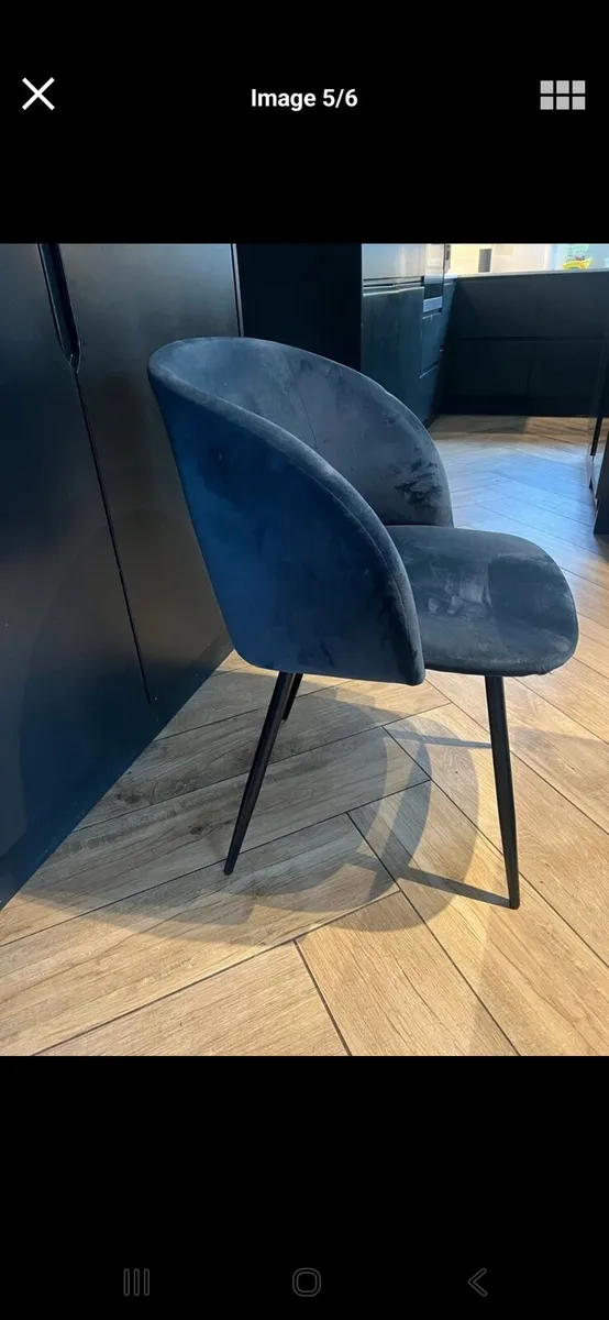 6 beautiful navy blue dining chairs kitchen chairs - Image 4