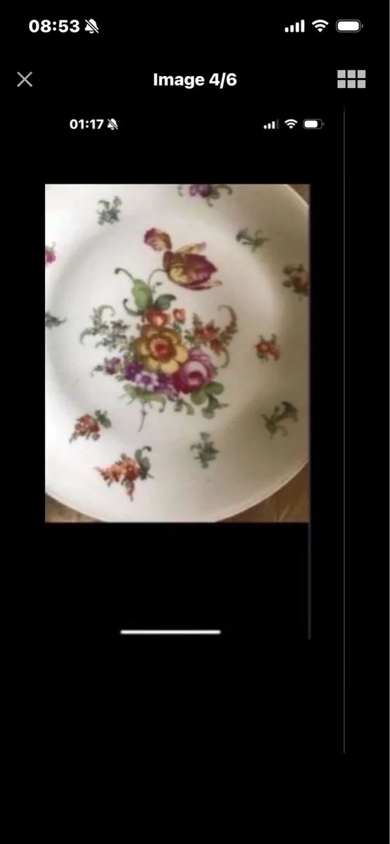 Antique Hand Painted Meissen Plate Set - Image 4