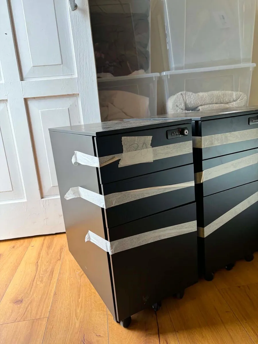 3 metal file cabinets office furniture - Image 4