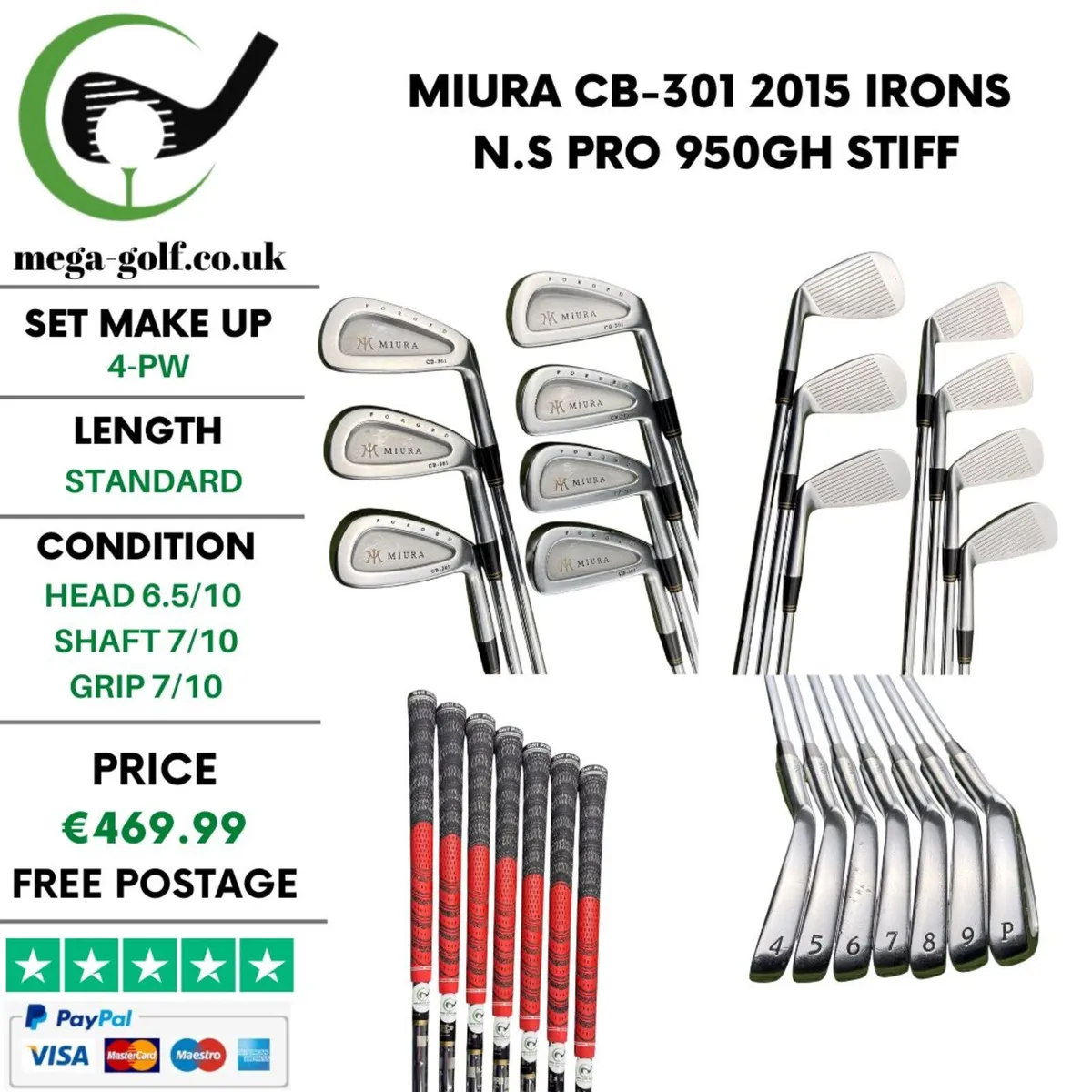 Miura CB-301 2015 Irons / 4-Pw / Stiff - Image 1