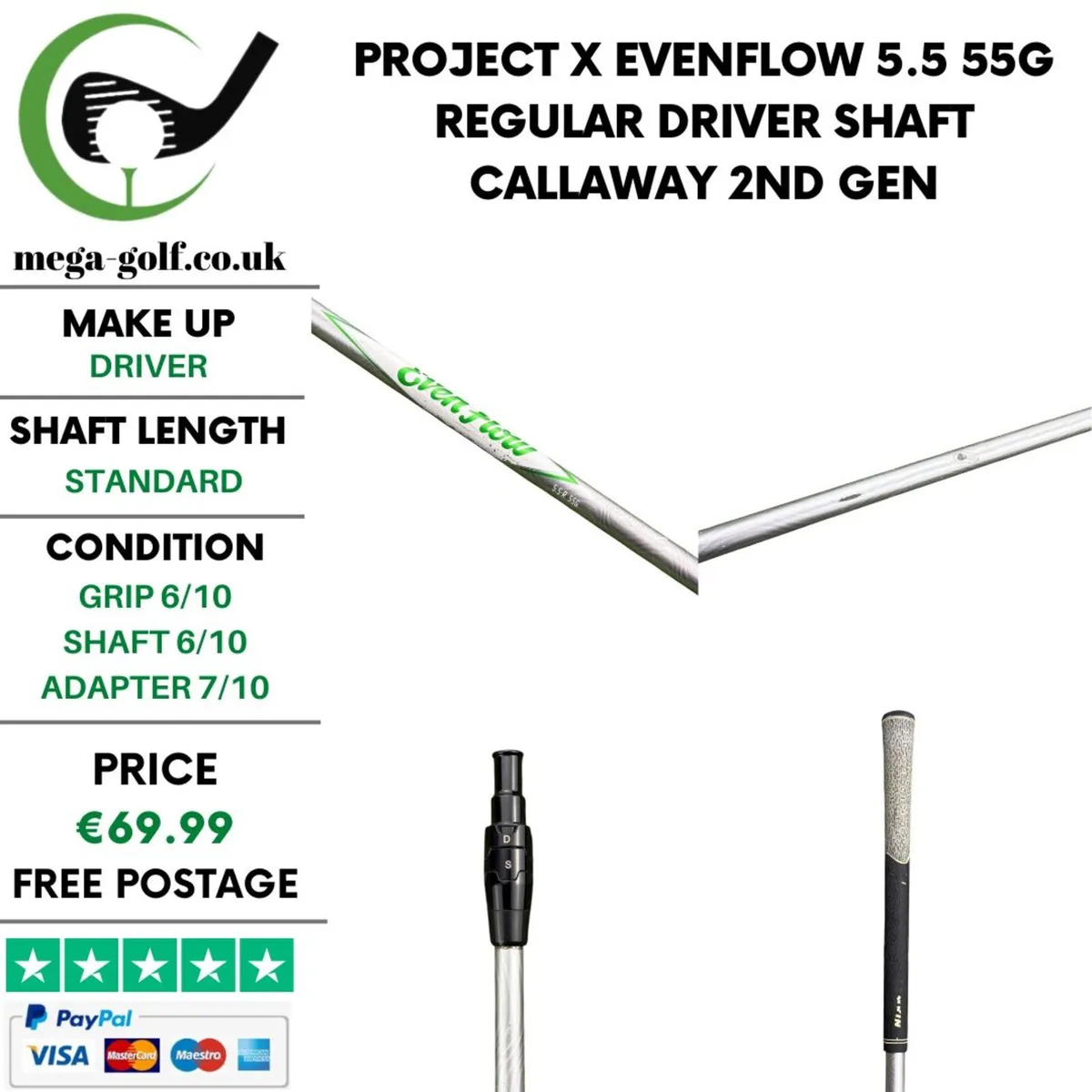 Project X Evenflow 5.5 55G Regular Driver Shaft - Image 1