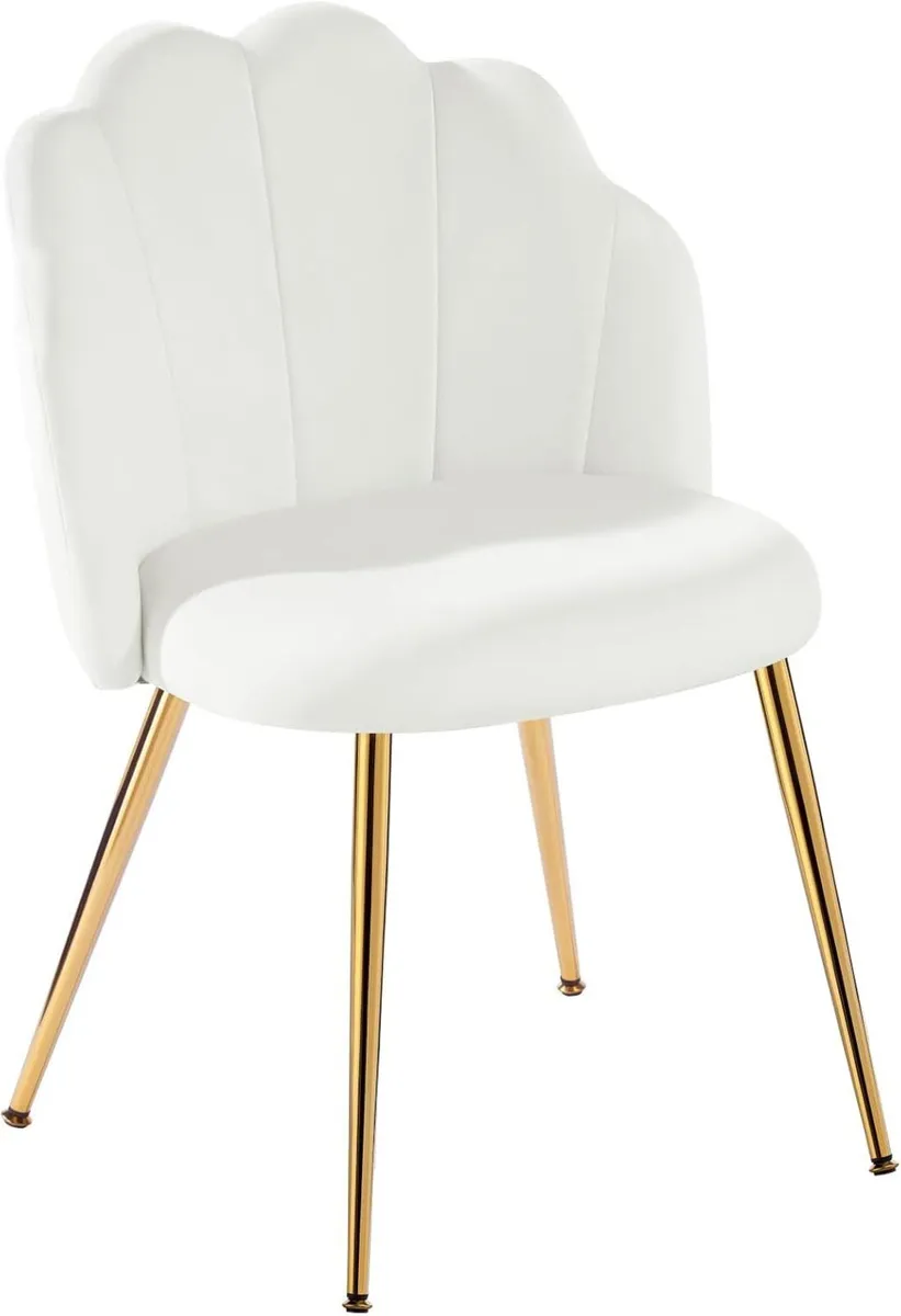 Velvet Shell Chair with Gold Legs Vanity for - Image 1