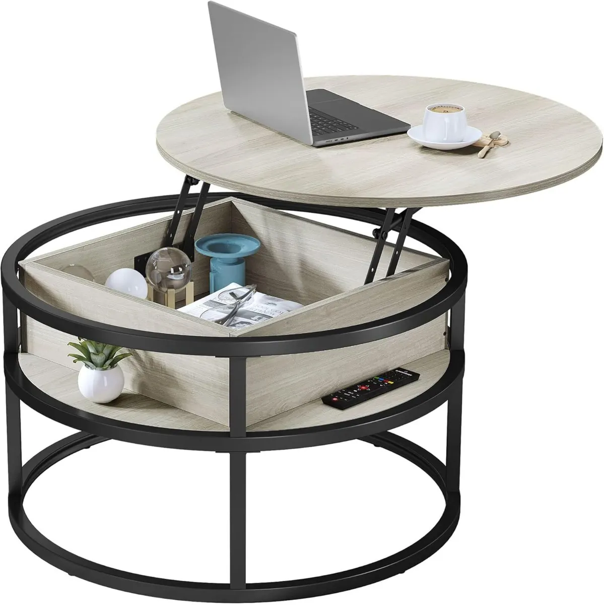 Round Lift Top Coffee Table Tables for Living - Image 1