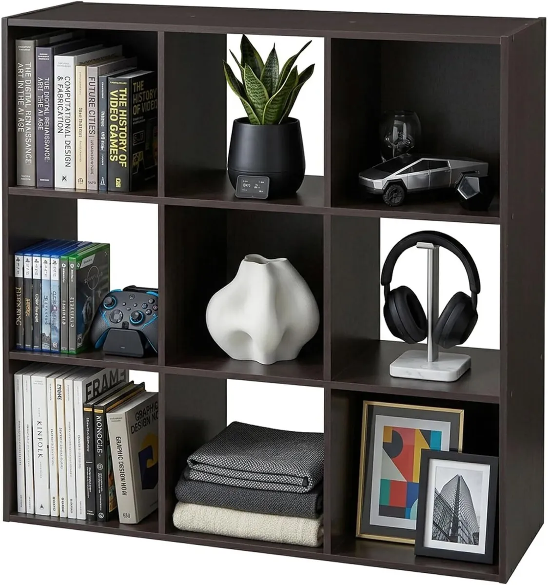 9 Cube Storage Unit Wooden Shelf Open Shelving - Image 1