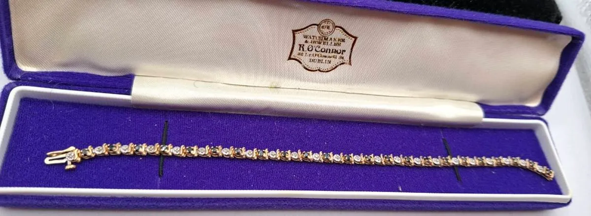9ct tennis bracelet sapphire and diamonds - Image 2