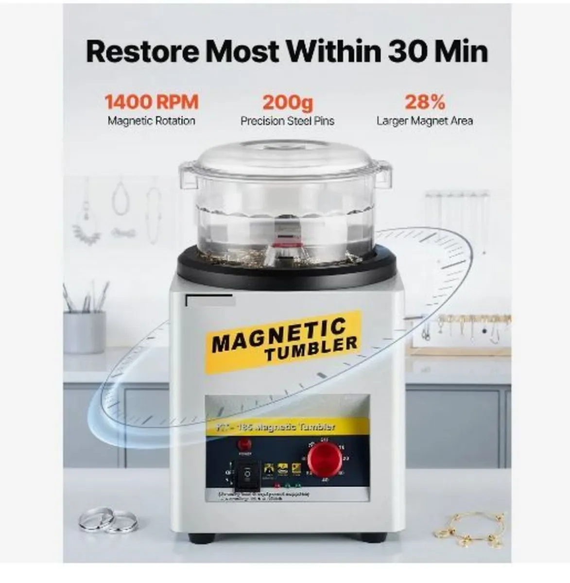 KT-185 Magnetic Tumbler 180mm Jewelry - Image 3