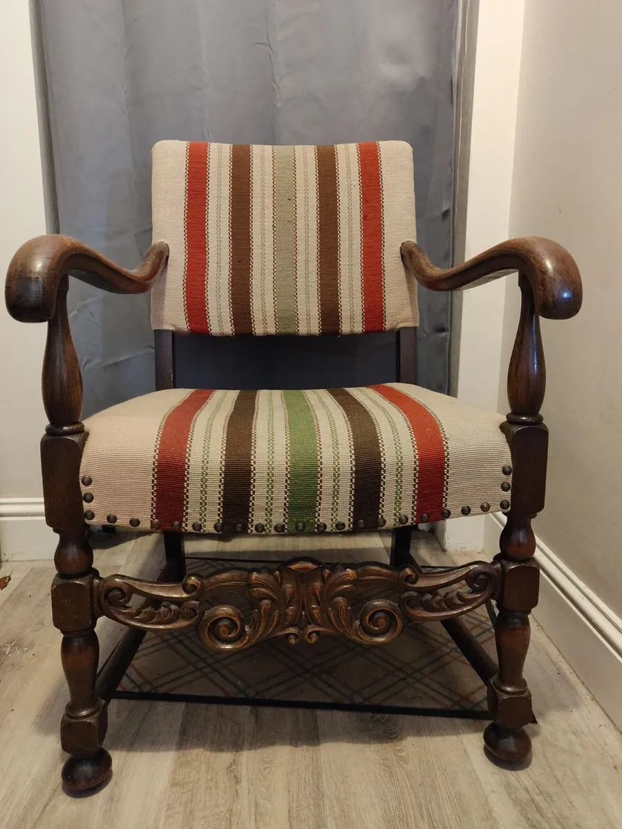 Danish 17th Century Style Vintage Oak Chair