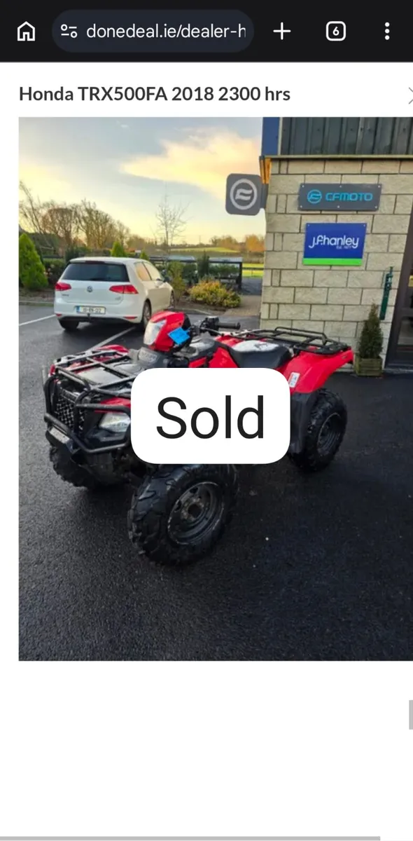 Honda TRX500FA 2018 2300 hrs - Image 1