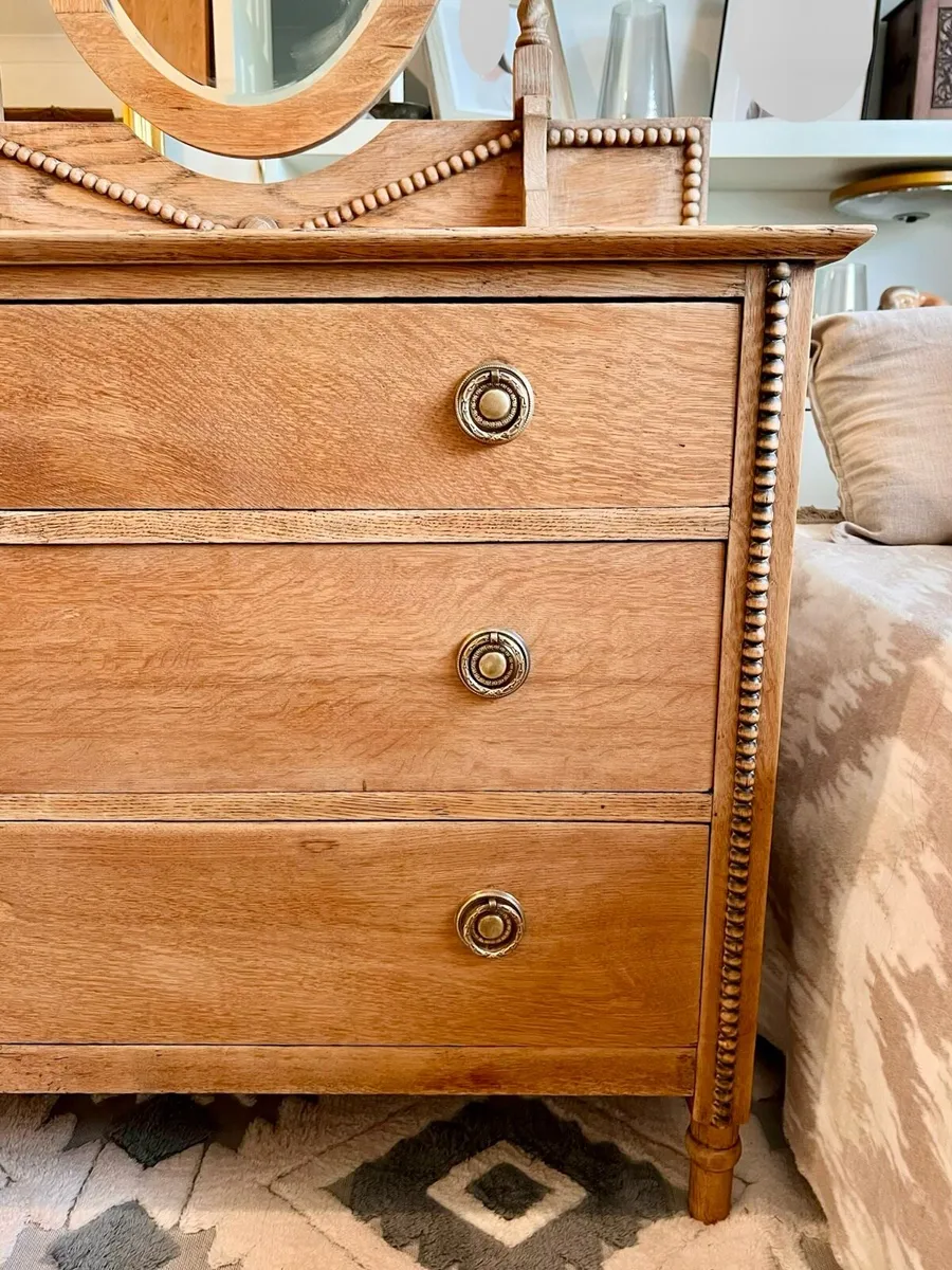 Early 20th century oak vanity chest of drawers - Image 4