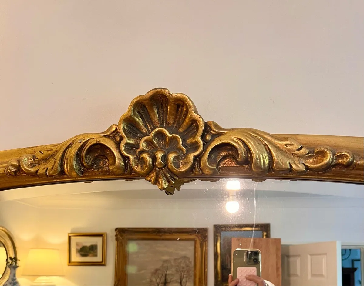 Large Antique gilt mirror gold - Image 3