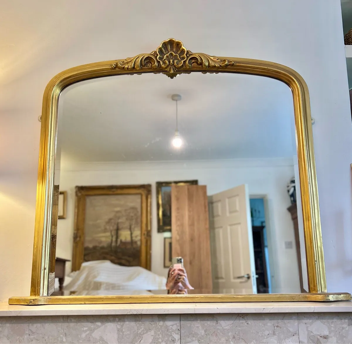Large Antique gilt mirror gold - Image 1