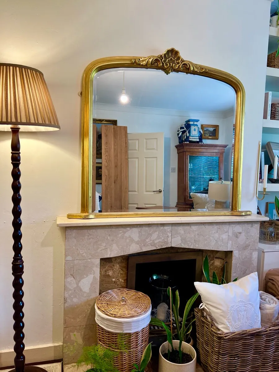 Large Antique gilt mirror gold - Image 2