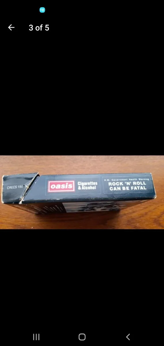Oasis casette 1994 cig & alc RARE - Image 2