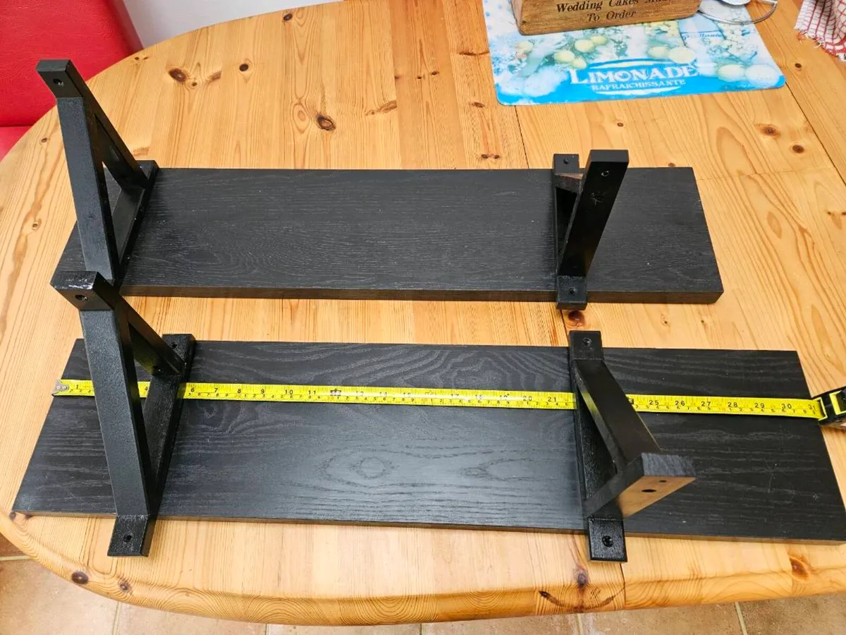 Two Black shelves including brackets - Image 2