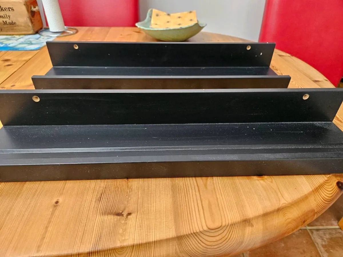 Two Black Picture/ display Shelves - Image 2