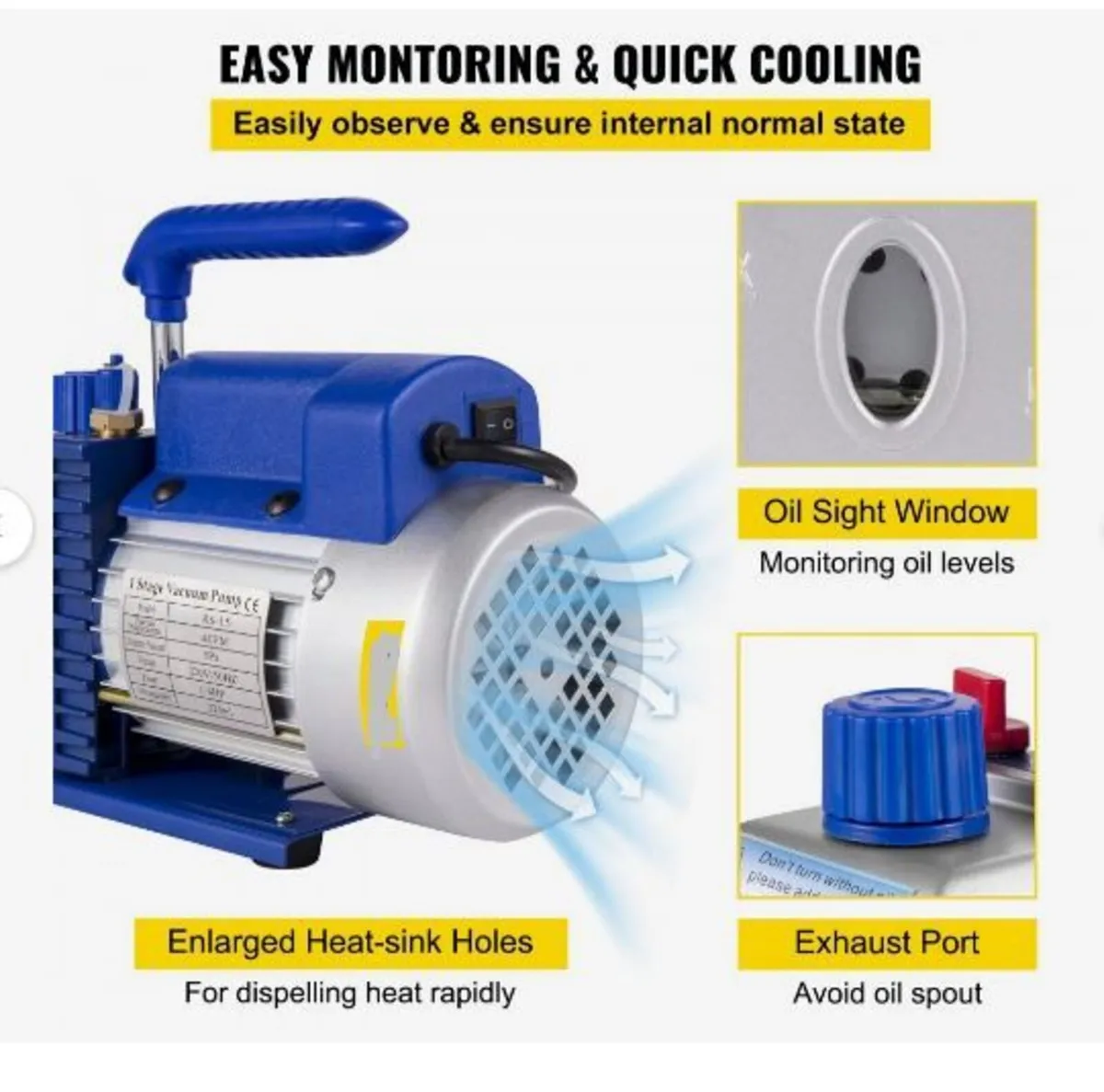 233 L/min(4CFM) 246W(1/3HP) Vacuum Pump - Image 2