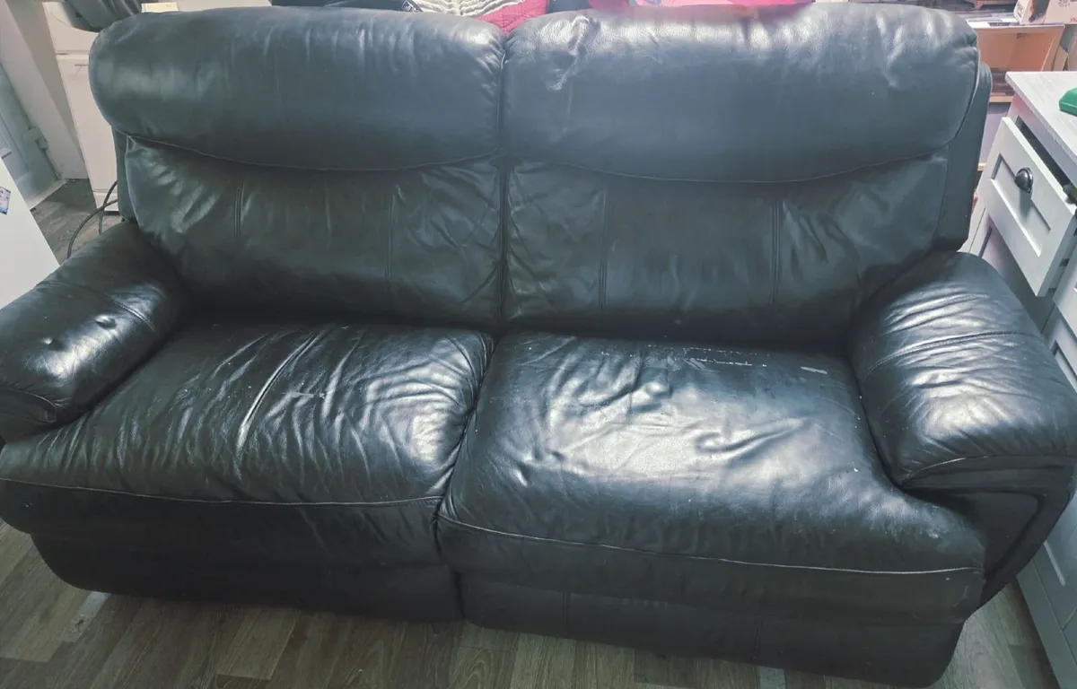 Black leather couch