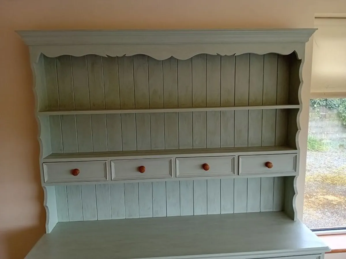 Large 5ft Sage Green Vintage solid Pine Dresser. - Image 3