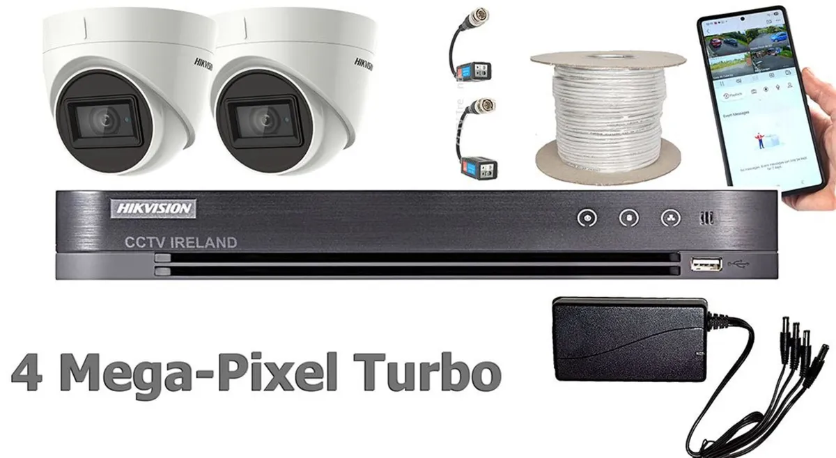 HIKVision 2 Camera 4 Mega Pixel HD CCTV Kit - Image 1