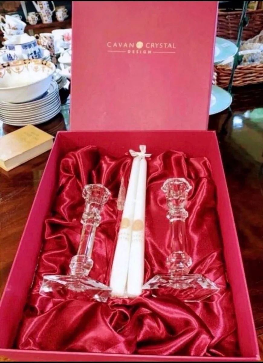 Vintage Cavan Crystal Candle Holders - Image 1