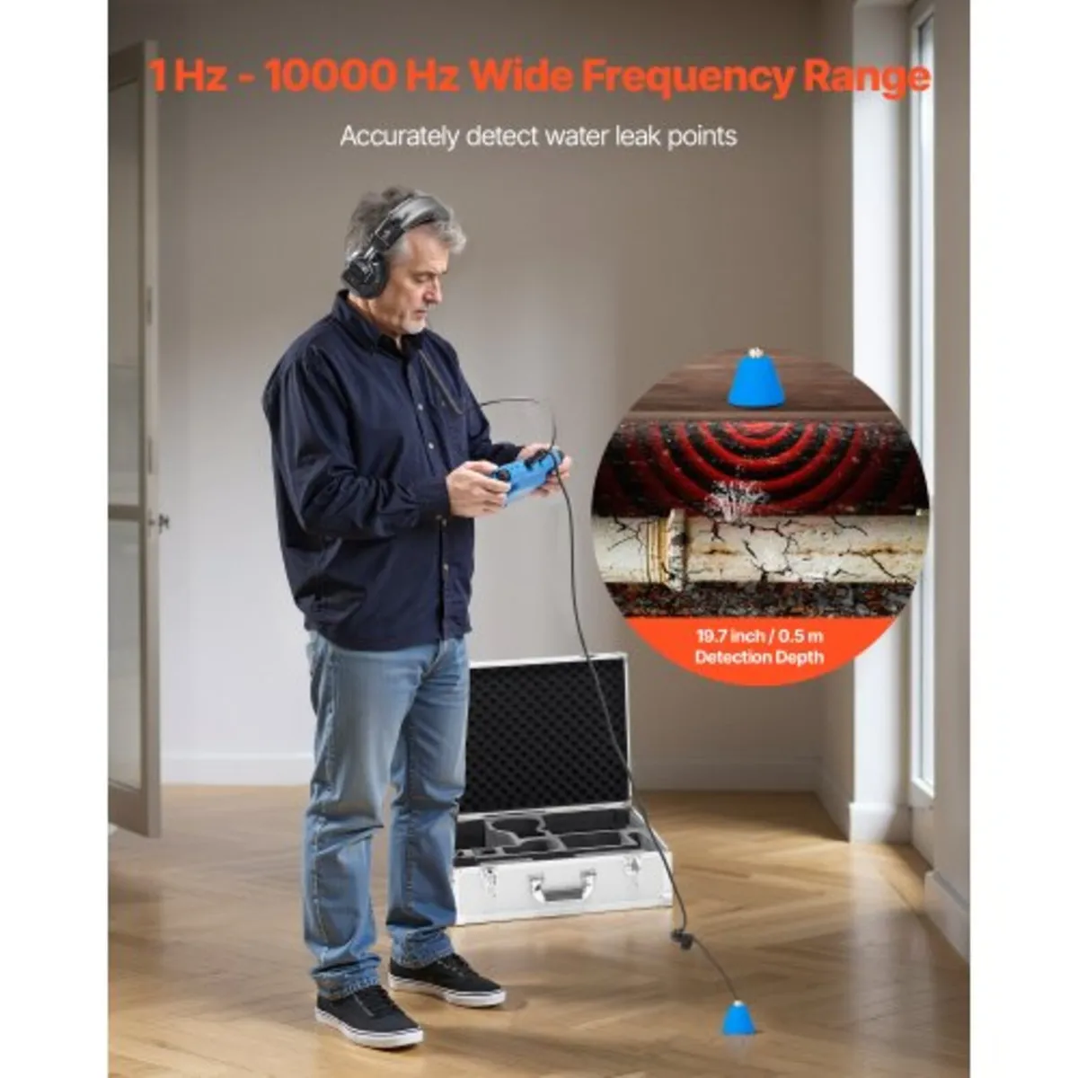 Pipe Water Leak Detector for Indoors, 1Hz-10000Hz, - Image 2
