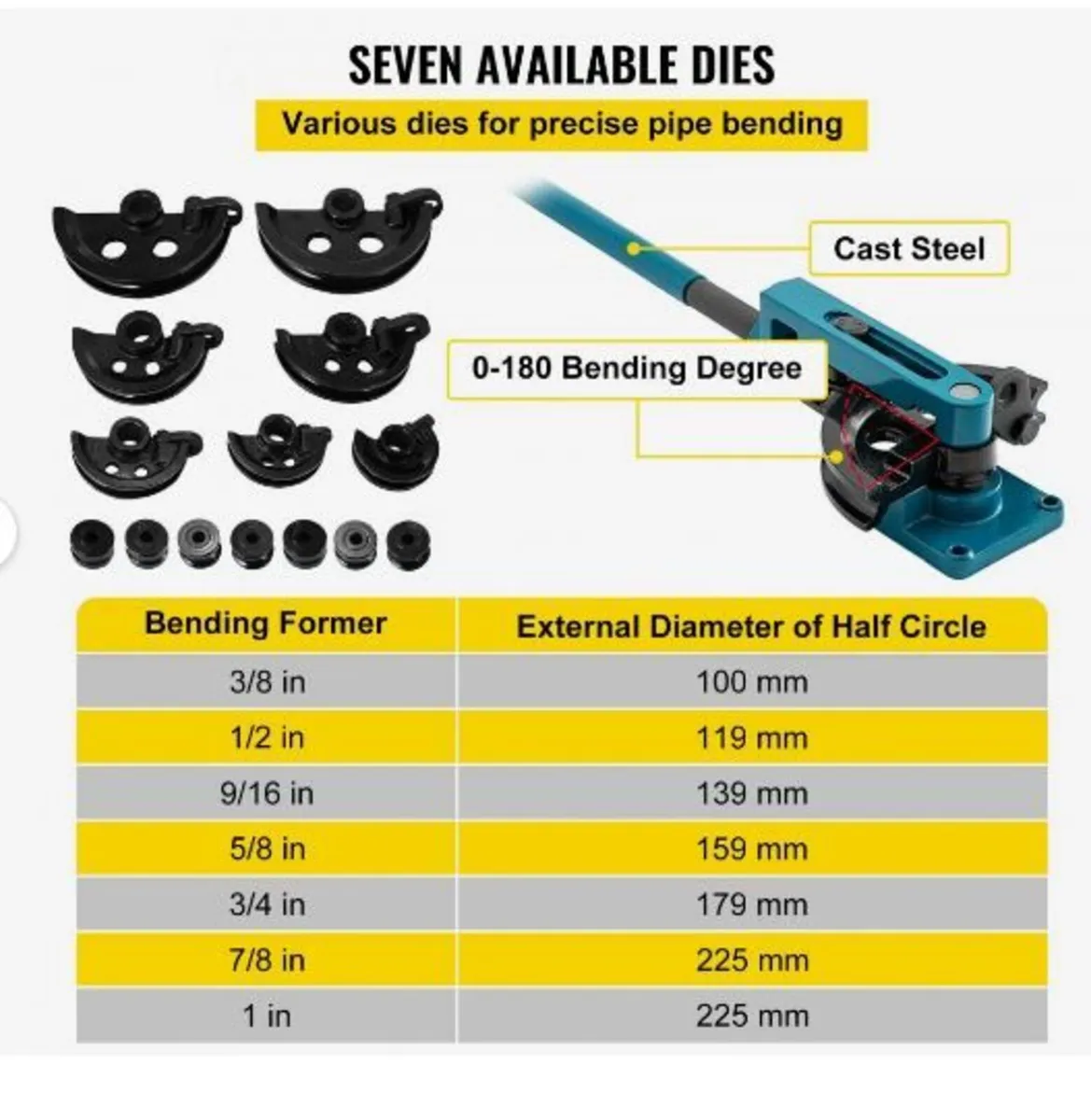Pipe Bender 3/8 to 1 Inch Pipe Tubing Bender - Image 2