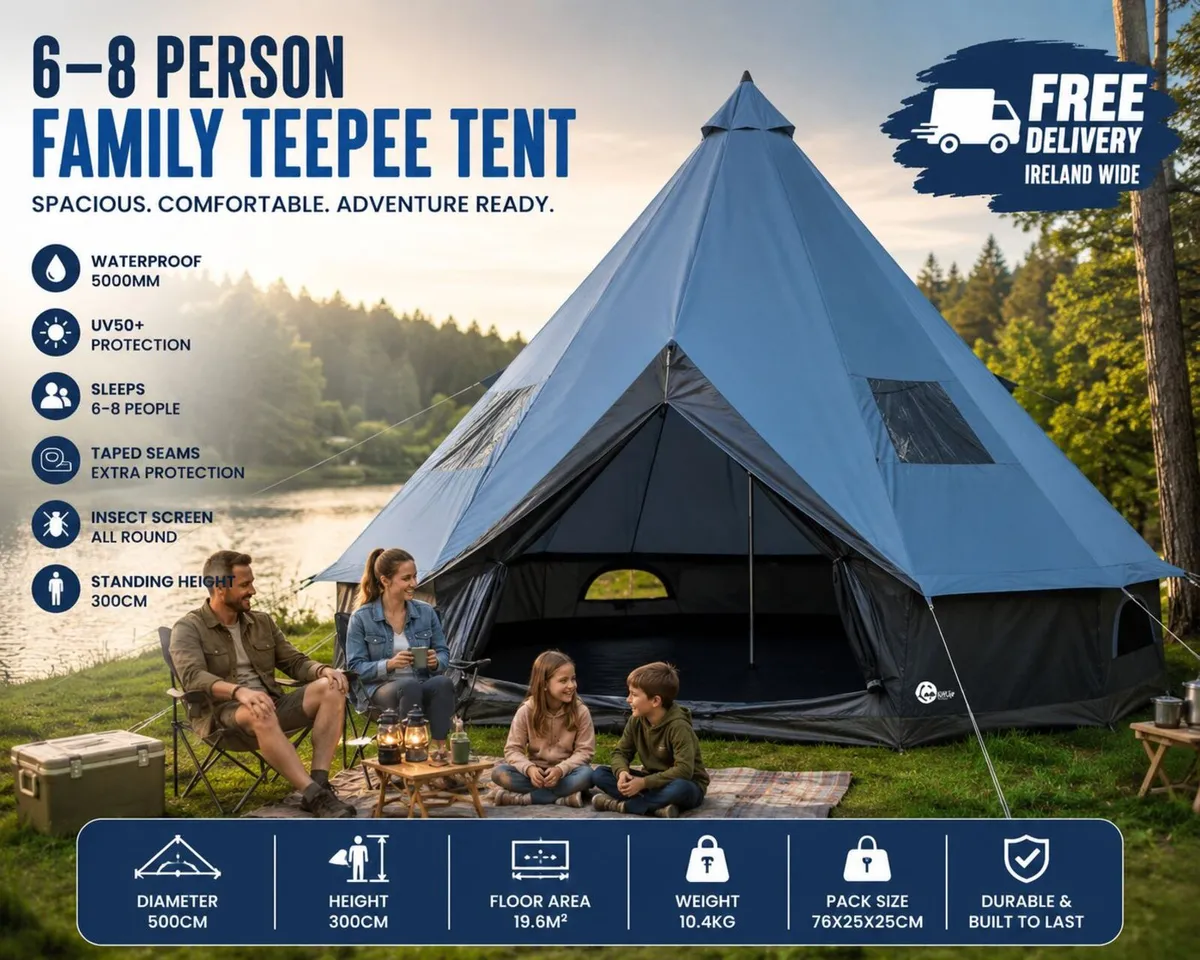 Family Tent Teepee tent 6 to 8 men tent - Image 1