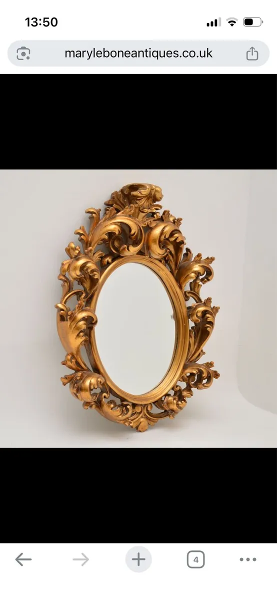 Antique French Rococo Style Mirror 60’s/70’s - Image 3